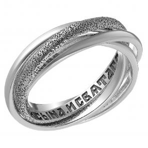 Кольцо из черненого серебра Иордань Б-КО-523 Во имя Отца и Сына фото